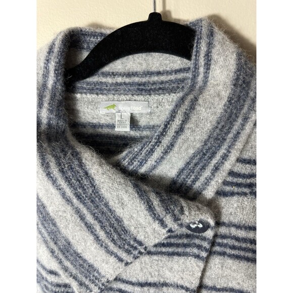 Horny Toad Women's Large Gray Boiled Wool Angora Nylon  Sweater Jacket - Picture 3 of 14